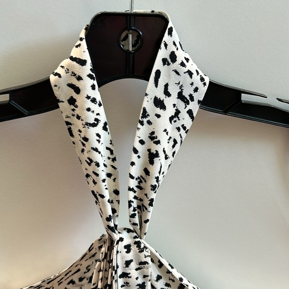 Robert Rodriquez White & Black Silk Halter Blouse Size 10 NWT - Picture 2 of 9